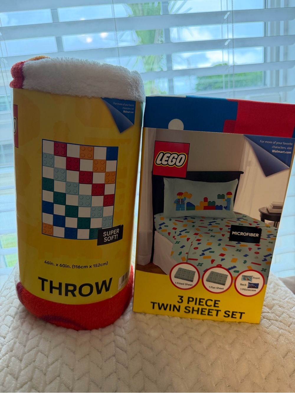 LEGO Kids Twin Sheet Set and Throw Blanket in Red and White